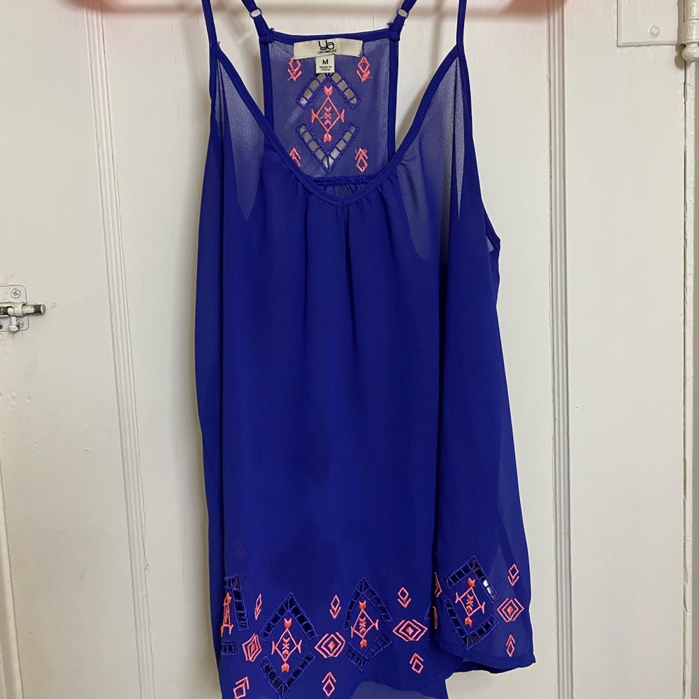 Violet/Blue Tank Top with Pink trim